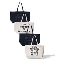 Load image into Gallery viewer, Joy Is An Act of Resistance Natural Tote by rayo & honey