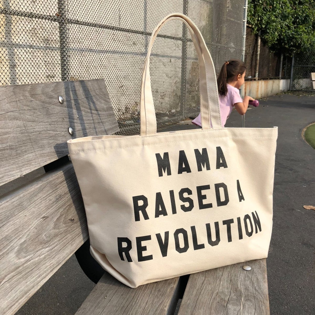 mama raised a revolution tote by rayo & honey