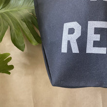 Load image into Gallery viewer, mama raised a revolution tote ~Black with reflective lettering ~ by rayo &amp; honey
